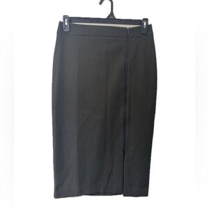 Ann Taylor Size 6 Charcoal Pencil Skirt Exposed Zip Front Work Office Career